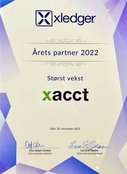 Xledger Partner - Årets partner 2022